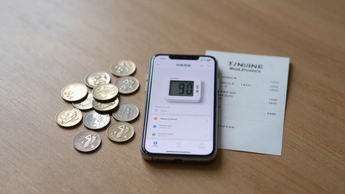 スマホと硬貨とレシートで表したポイ活アプリのイメージ